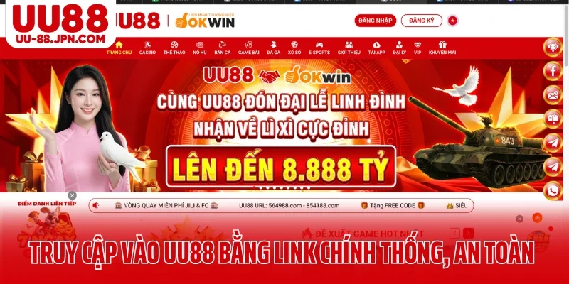 Truy cập vào nhà cái UU88 bằng link chính thống, an toàn